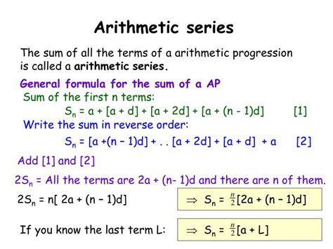 PPT - Arithmetic series PowerPoint Presentation, free download - ID:5250363