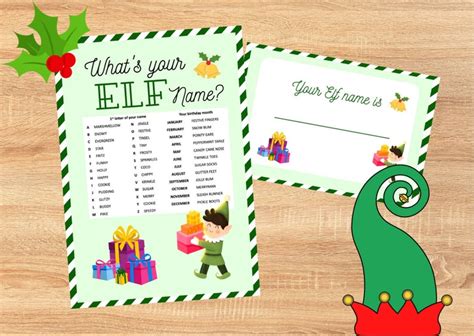 Whats Your Elf Name Elf Name Generator Printable Elf Name Instant