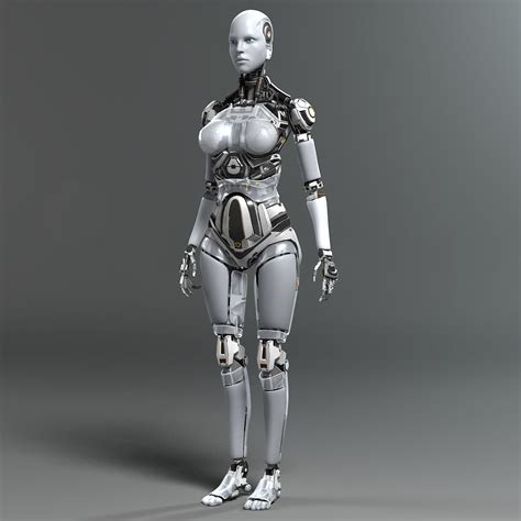 this high resolution photo realistic female robot is especially suited for use in movies films