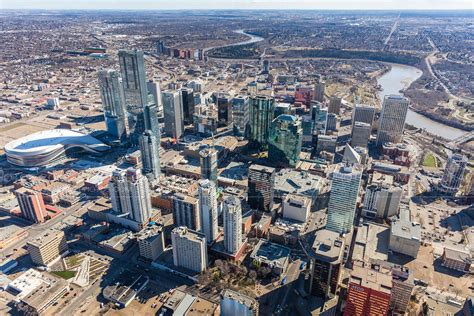 Aerial Photo Downtown Edmonton Skyline