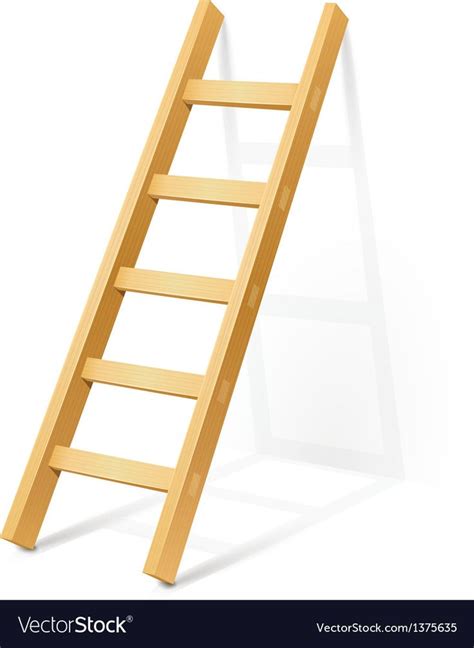 Wooden Step Ladder Royalty Free Vector Image Vectorstock Wooden