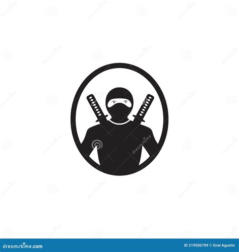 Black Ninja Icon Logo Design Template Stock Vector Illustration Of