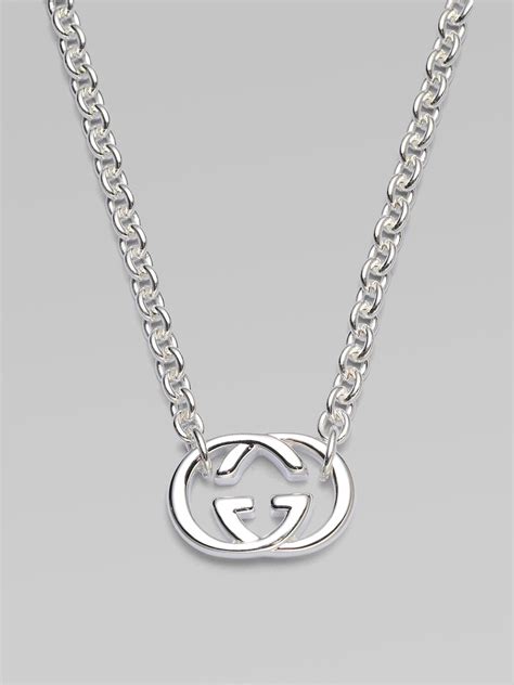 Gucci Double G Sterling Silver Necklace In Metallic Lyst