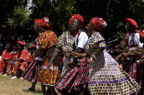 Lozi Women Dancing In Msisi Dress Women Dancing Festival Captain Hat