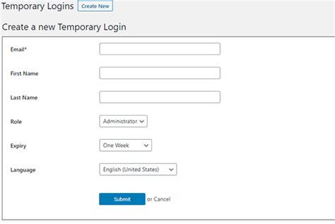 How To Create Temporary Login Credentials For Wordpress No Password