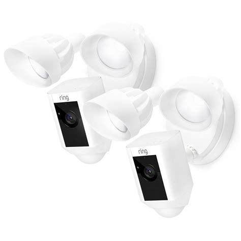 Ring Outdoor Wi Fi Cam With Motion Activated Floodlight White 2 Pack