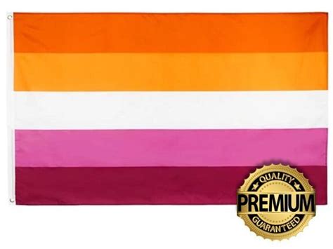 Sunset Lesbian Pride Flag 5ft X 3ft Double Brass Grommets Etsy