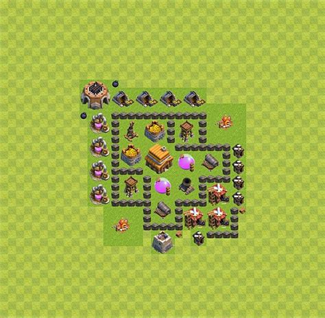 Trophy Defense Base Th4 Clash Of Clans Town Hall Level 4 Base 22