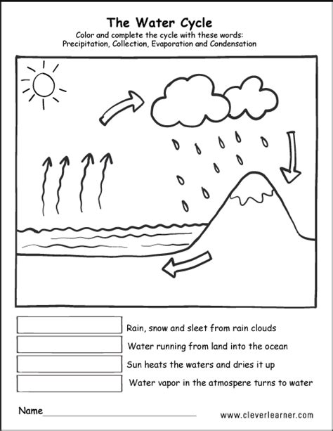 Free Printable Water Cycle Worksheets For First Grade