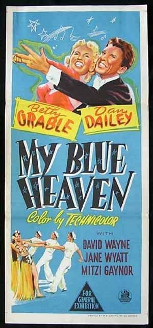 My Blue Heaven Daybill Movie Poster 1950 Betty Grable Dailey Original