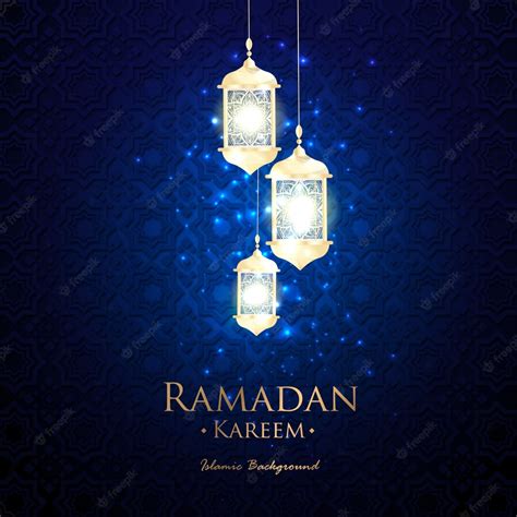 Premium Vector Blue Ramadan Background Islamic With Ornament White
