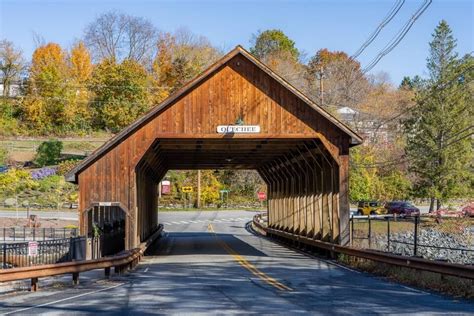 Covered Bridge In Westbury Vermont Br