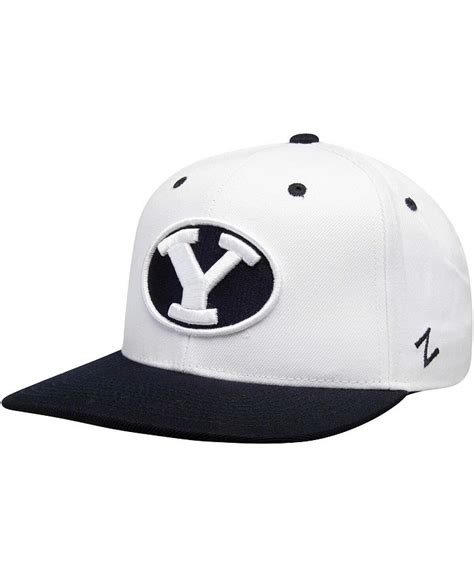 Zephyr Mens White Navy Byu Cougars Z11 Adjustable Snapback Hat Macys