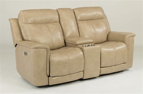 Miller Leather Power Reclining Loveseat W Console And Power Headrests