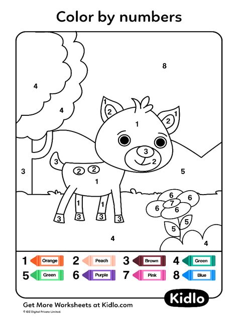 Color By Numbers Coloring Pages Worksheet 52 Kidlo Co