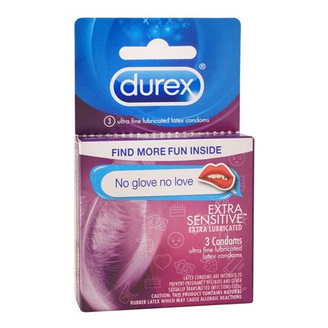 Order Durex Extra Sensitive Extra Lubricated Latex Condoms 3 Pack