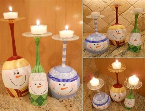 How To Make Adorable Diy Painted Wine Glass Candle Holder Diy Christmas