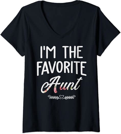 womens i m the favorite aunt funny auntie v neck t shirt clothing shoes and jewelry
