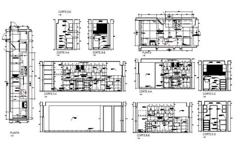 Huge Kitchen All Sided Section And Plan Cad Drawing Details Dwg File My Xxx Hot Girl