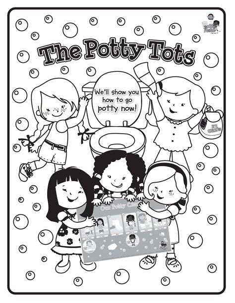 Today i draw and color a girl on the toilet. Coloring Pages - Potty Tots