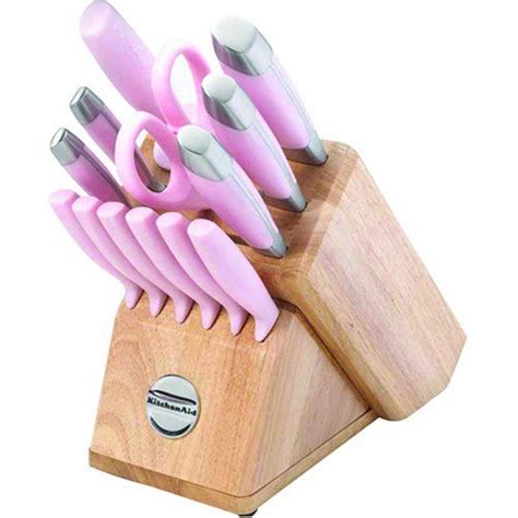 Kitchenaid Pink 14 Piece Knife Cutlery Set In Wood Block Own This