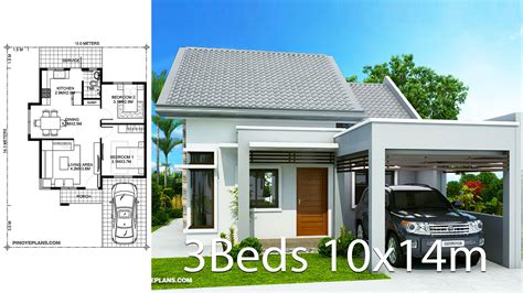 Home Design 10x16m With 3 Bedrooms Home Ideas