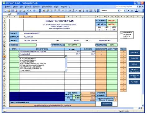 Facturacion En Excel Con Control De Inventarios Y Formato Cbb