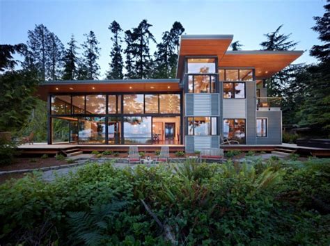 This Pacific Northwest House Is Located On A Wooded Waterfront Property