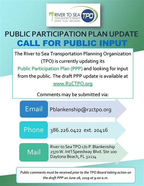 Draft Public Participation Plan Open For Comment River To Sea Tpo