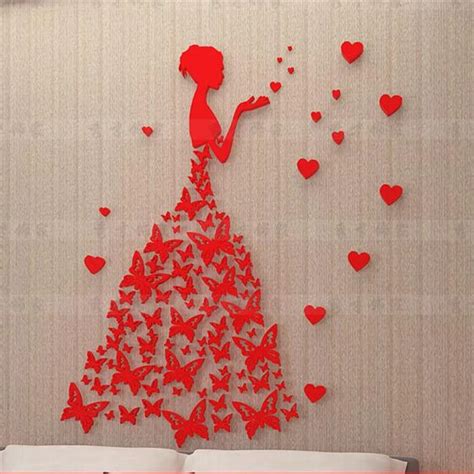 Romantic Wedding Decoration 3d Three Dimensional Crystal Wall Stickers