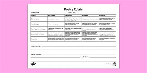 Poem Recitation Rubrics Poem Recital Rubric 2014 03 23 01 23 33 Utc