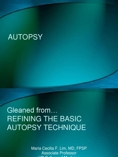 Autopsy Pdf Autopsy Histology
