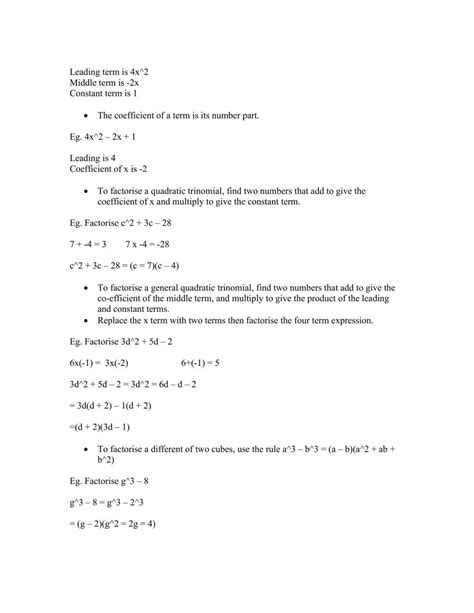 Formulas And Notes For Year 11 General Maths Mathematics Standard