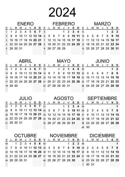 Calendario 2024 Calendarios Su