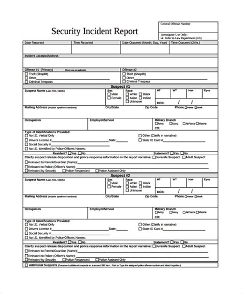 Free 9 Sample Incident Reporting Forms In Pdf Ms Word