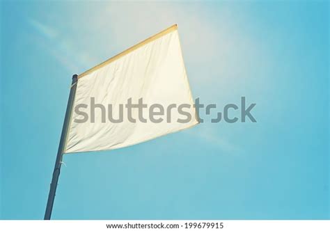 Blank White Flag Banner Waving Against Stock Photo 199679915 Shutterstock