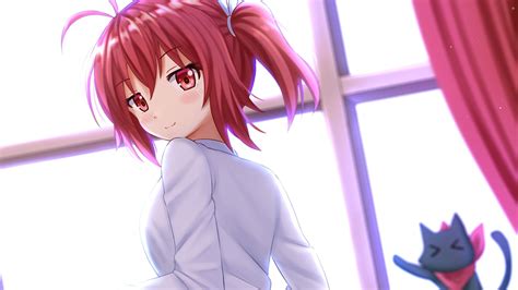 Desktop Wallpaper Red Head Cute Anime Girl Anime Hd