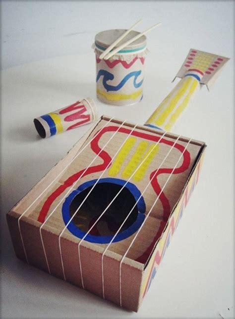 10 Crafty Cardboard Ideas Tinyme Blog Homemade Instruments Diy For