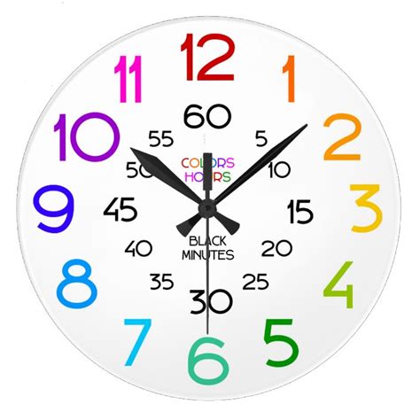 Learn To Tell Time Classroom Wall Clock For Kids