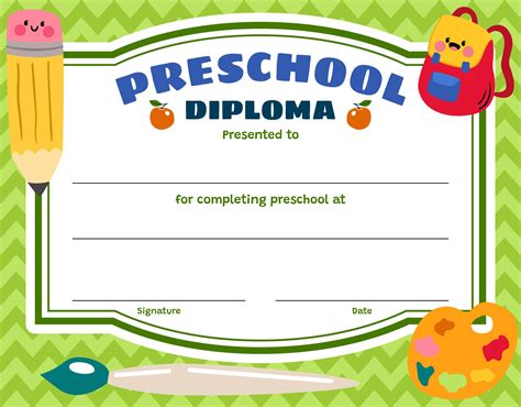 5 Best Free Printable Preschool Diploma Certificates Pdf For Free At