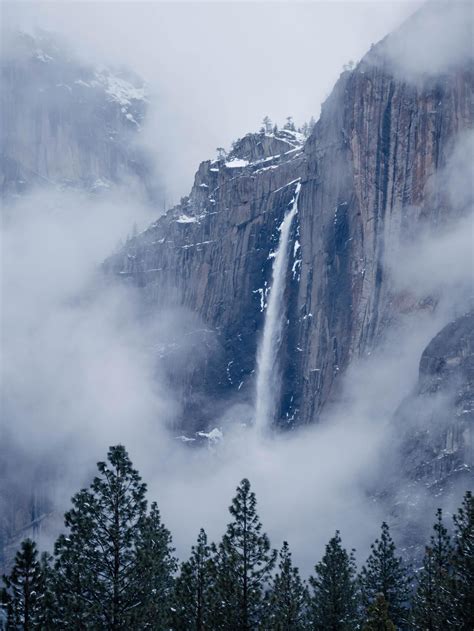 Yosemite Falls In The Winter Fog 3448 × 4592 Yosemite Falls