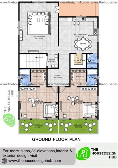 45 X 76 Ft 2 Bhk House Plan In 2887 Sq Ft The House Design Hub