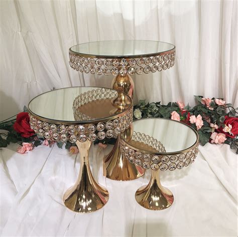 Silver Gold Mirror Cake Stand Mirror Wedding Plate