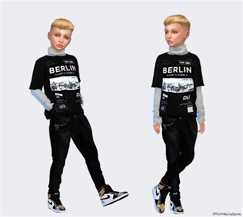 The Sims 4 Kids Lookbook — Giruto 72 Vintage Layered Tee For Children