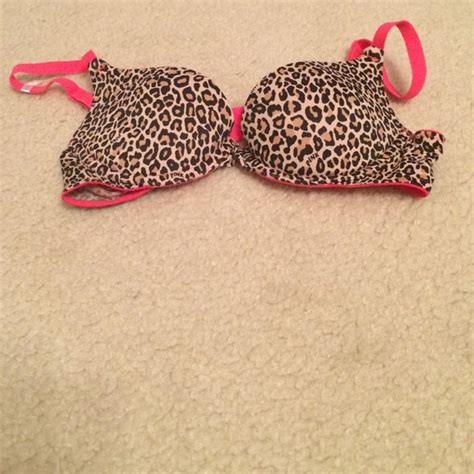 victoria s secret intimates and sleepwear leopard print bra with hot pink straps poshmark