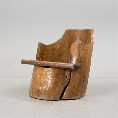 A Tree Trunk Chair From The 20th Century Bukowskis