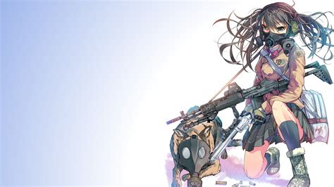 Fondos De Pantalla Ilustración Pistola Anime Chicas Anime Máscara