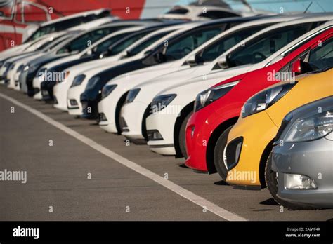 Cars In A Rows Used Car Sales Stock Photo Alamy