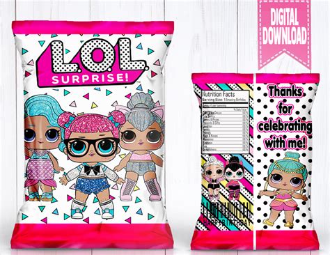 Lol Surprise Dolls Chip Bag Treat Bag Instant Download In 2019