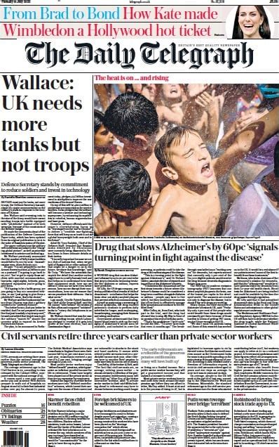 The Daily Telegraph UK Front Page For 18 July 2023 Paperboy Online